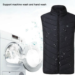 9 Places Heated Vest Men Women Usb Heated Jacket Heating Vest Thermal Clothing Hunting Vest Winter Heating Jacket Black S-4XL