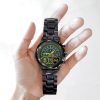 Army Enlisted Rank Insignia Army Branch Black Black Stainless Steel Watch SS7 7
