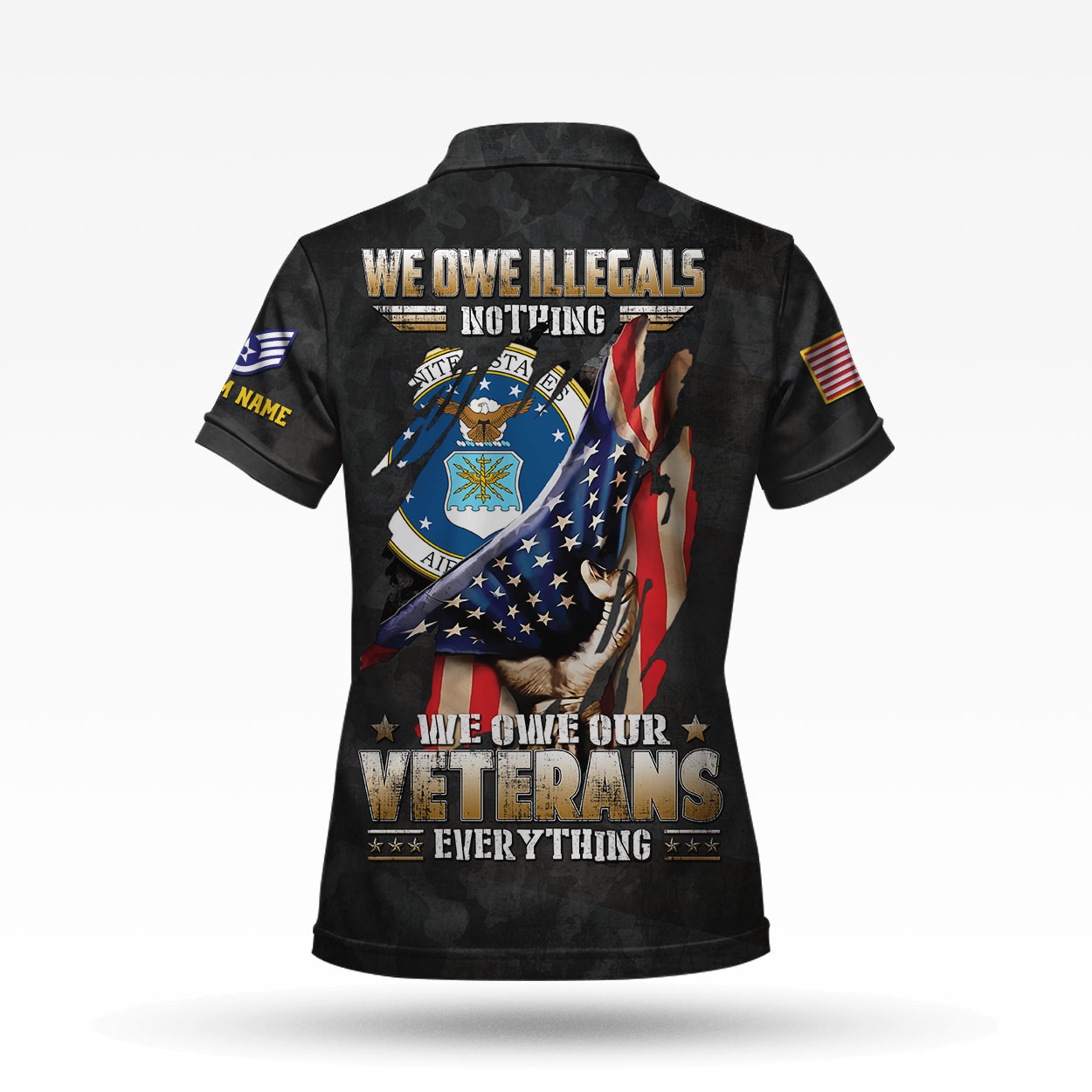 AirForce Badge We Owe Our Veteran Womens Polo shirts AirForce Badge We Owe Our Veteran Womens Polo shirts