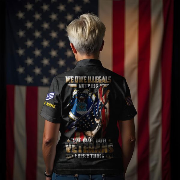 AirForce Badge We Owe Our Veteran Womens Polo shirts 4