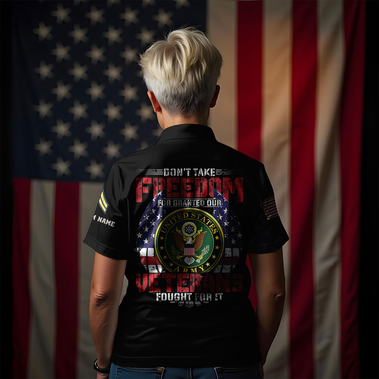 Army Branch Don't Take Freedom For Granted Our Womens Polo shirts Army Branch Don't Take Freedom For Granted Our Womens Polo shirts